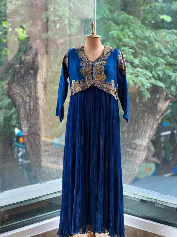 Royal Blue Crushed Gown