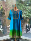 Blue Shaded Chanderi Silk Suit