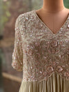 Pista Green Intricate Yoke Gown
