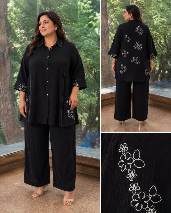 Black Crushed Co Ord