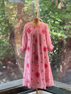 Pink Floral Embroidery Tunic