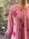 Pink Floral Embroidery Tunic