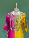 Pink Shaded Intricate Work Dupatta Set