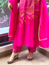 Pink Embroidered Organza suit