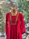 Dark Red Tissue Panel Suit