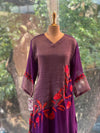 Purple Embroidered Organza Suit