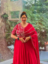 Red One Side Flap Gown