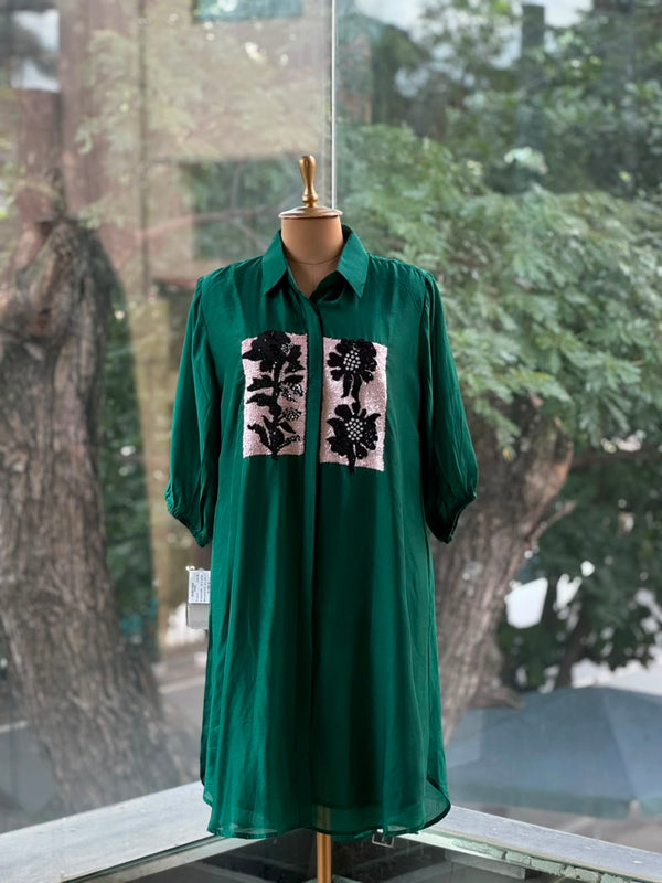 Green Collared Neck Tunic