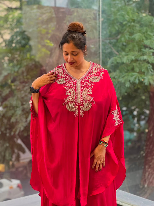 Maroonish Red Palazzo Set