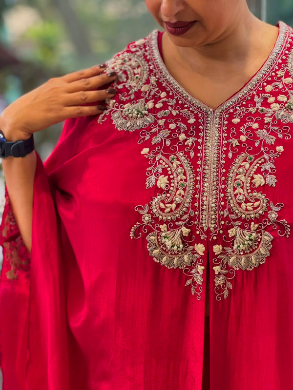 Maroonish Red Palazzo Set