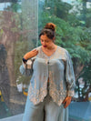 Greyish Blue Palazzo Set
