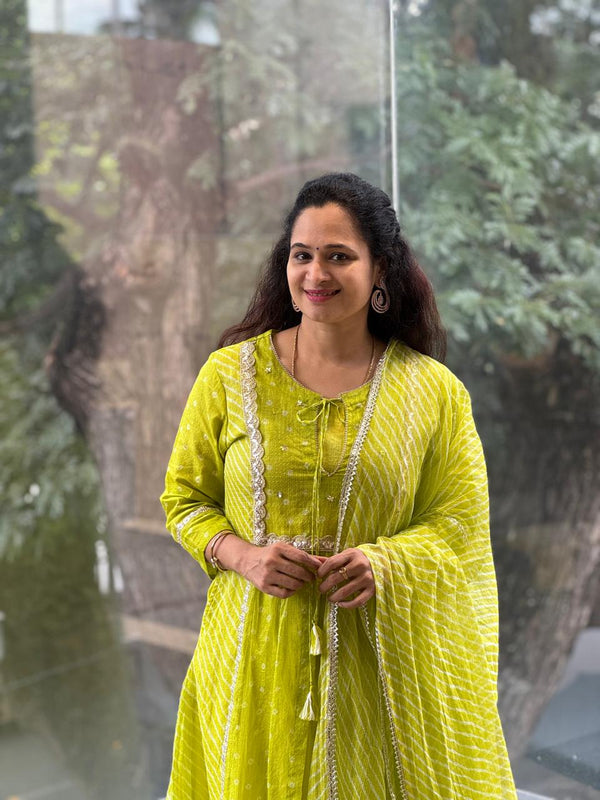 Fluorescent Green Soft Kota Suit