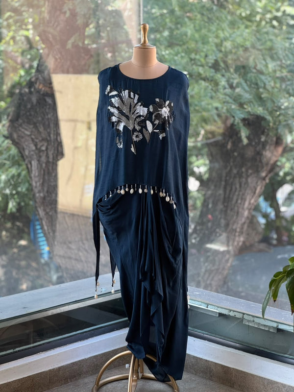 Dark Blue Skirt Set