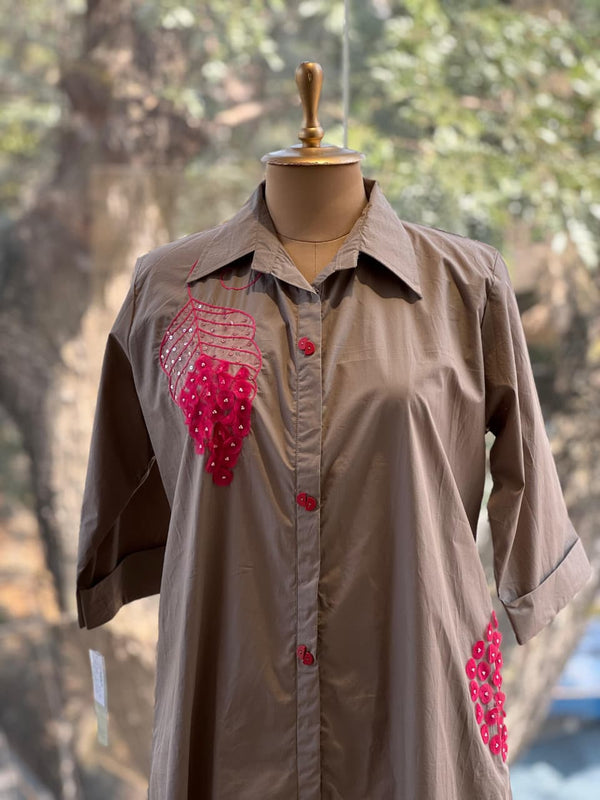 Grey Patch Work Tunic