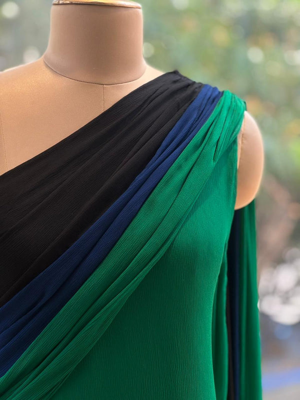 Green One Shoulder Dress
