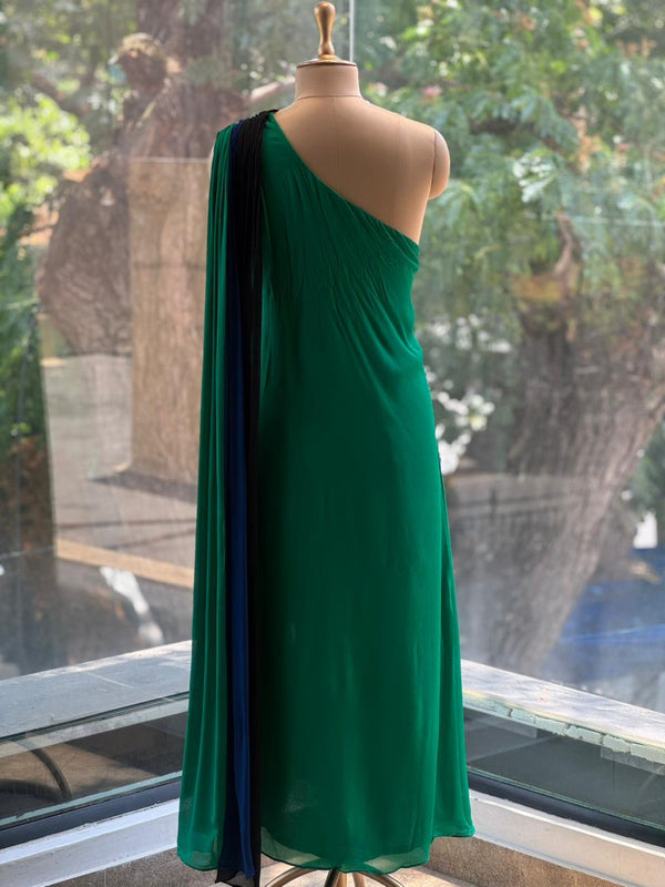 Green One Shoulder Dress