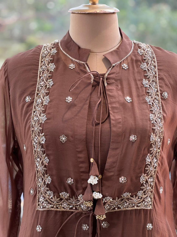 Brown Jacket Style Co Ord