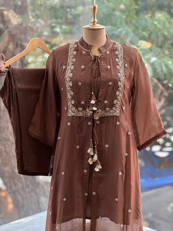 Brown Jacket Style Co Ord