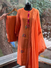 Orange Mul Chanderi Suit
