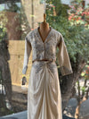 Half White Tissue Skirt Set
