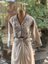 Half White Tissue Skirt Set