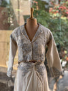 Half White Tissue Skirt Set