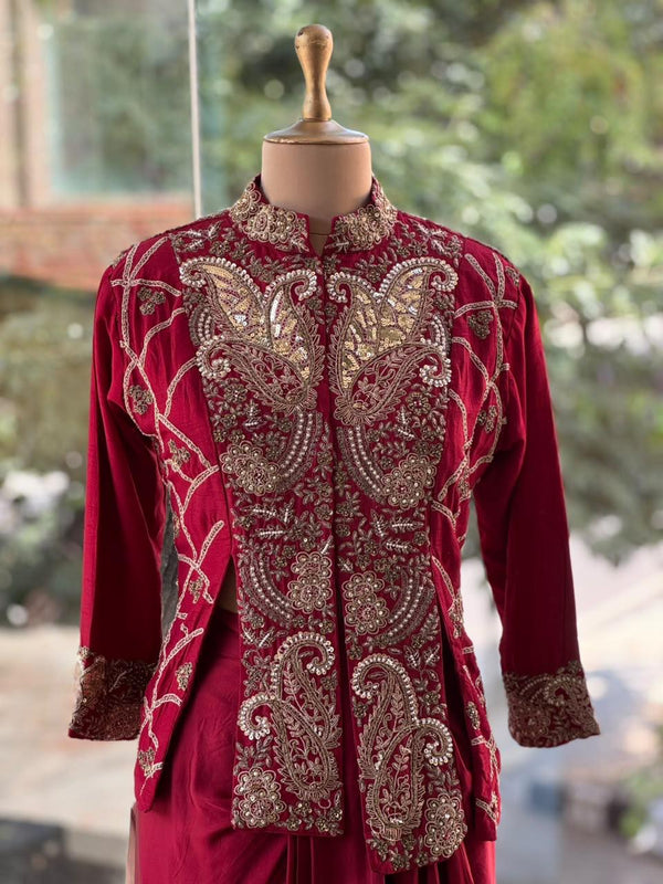 Maroon Skirt Set