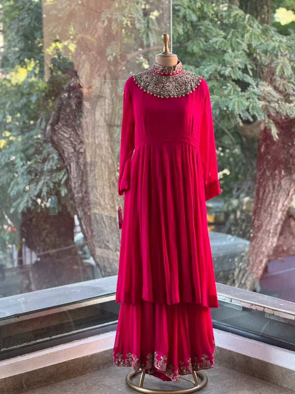 Pink Sharara Set