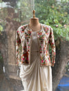 Cream Jacket Style Skirt Set