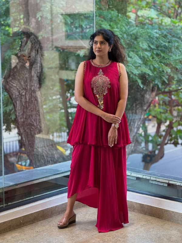 Maroon Skirt Set
