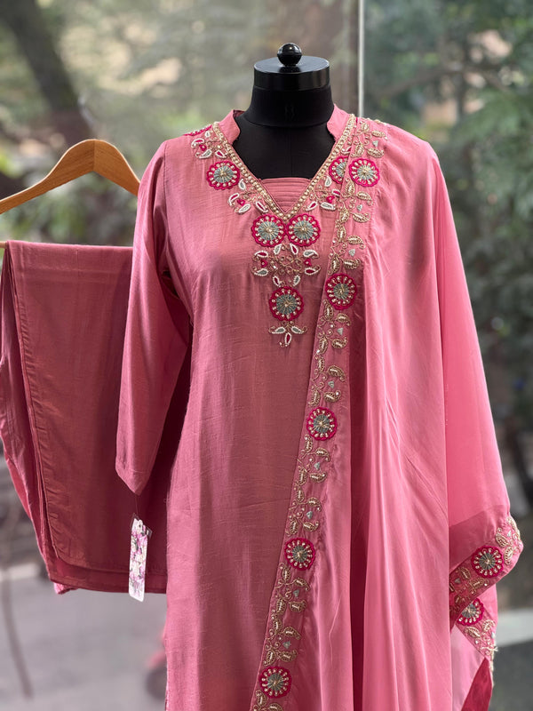 Pink Aplique Work Suit
