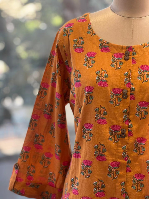 Orangish Floral Tunic