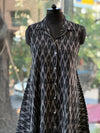 Black Sleeveless Ikkat Tunic