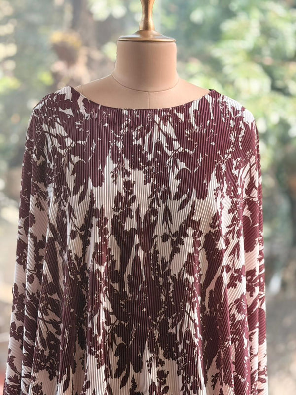 Brown Floral Kaftan Set
