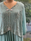 Blue Beads Work Gown