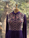 Purple Tail Sleeves Gown