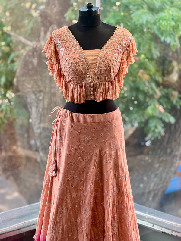 Peach Shaded Lehenga Set