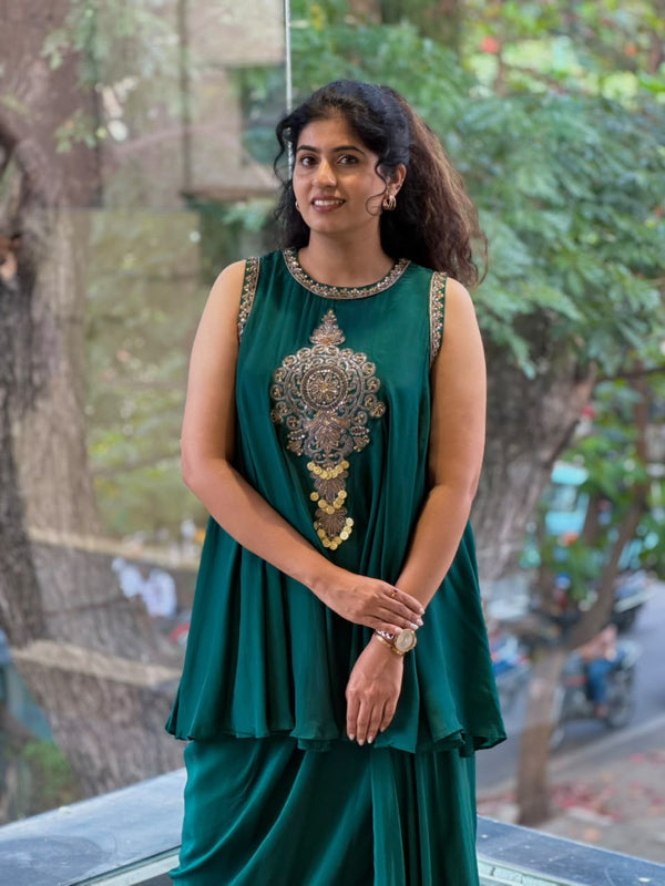 Green Skirt Set