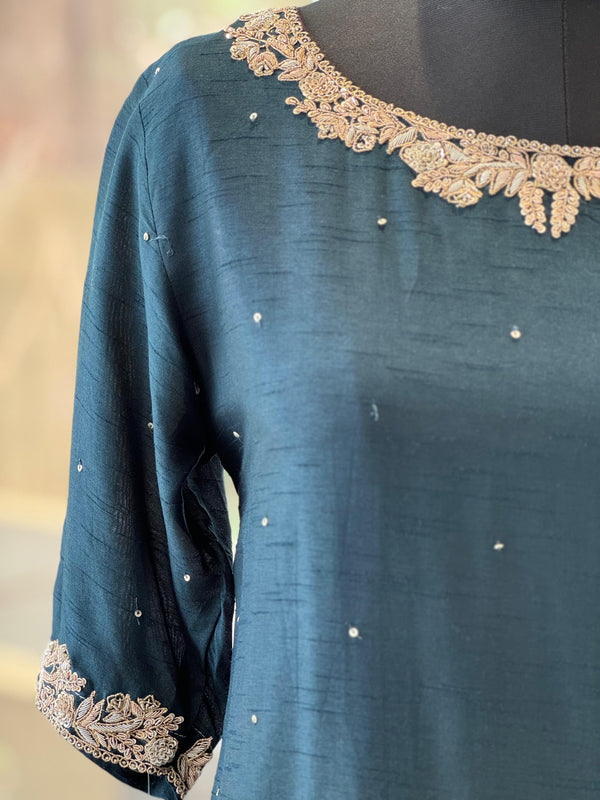 Blue Designer Made Kaftan Co Ord