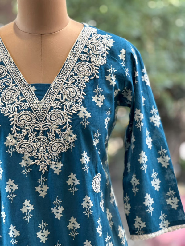Blue Embroidered Tunic