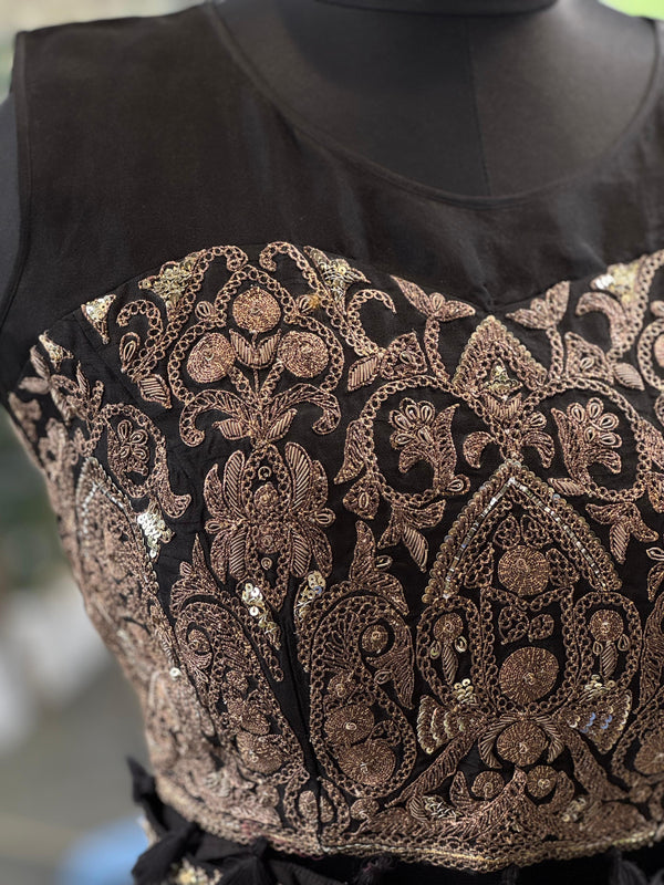 Black Flared Palazzo Set