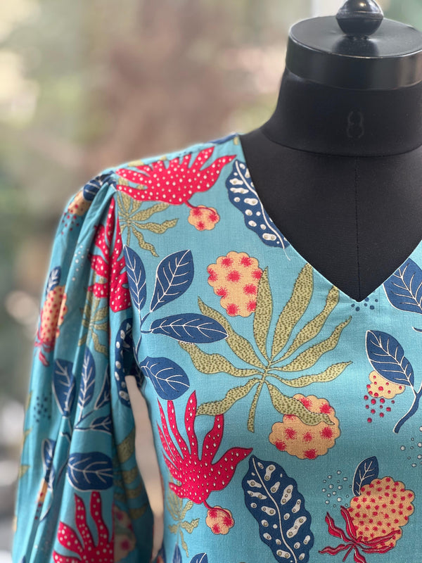 Blue Floral Tunic