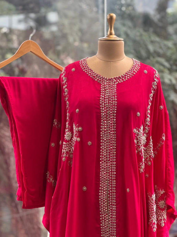 Tomato Red Kaftan Set