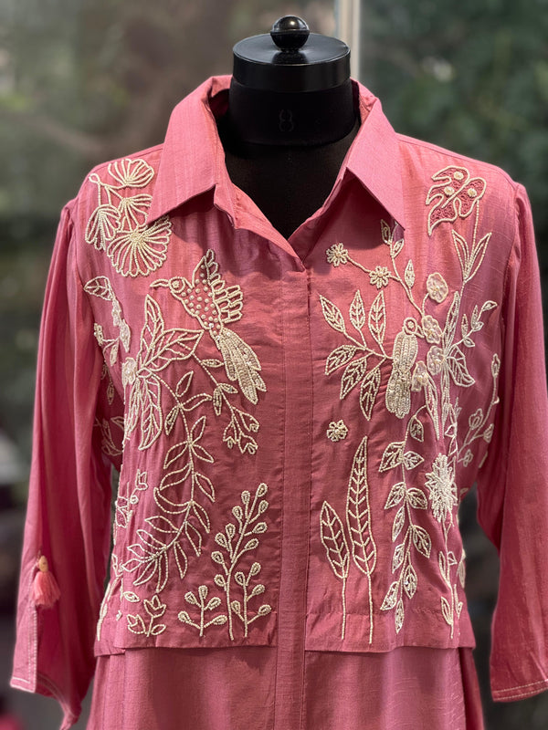 Pink Moti Work Tunic