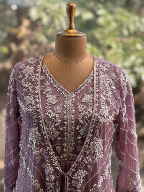 Mauve Jacket Style Gown