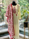 Cream silk kurta set