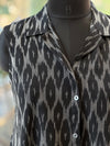 Black Sleeveless Ikkat Tunic