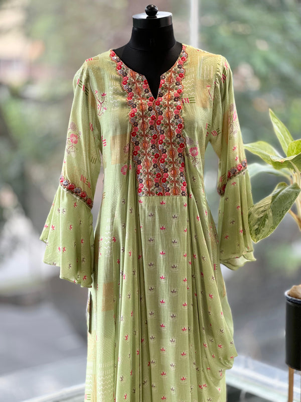 Pastel Green Cowl Tunic