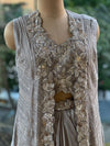 Grey Intricate Work Jacket Set
