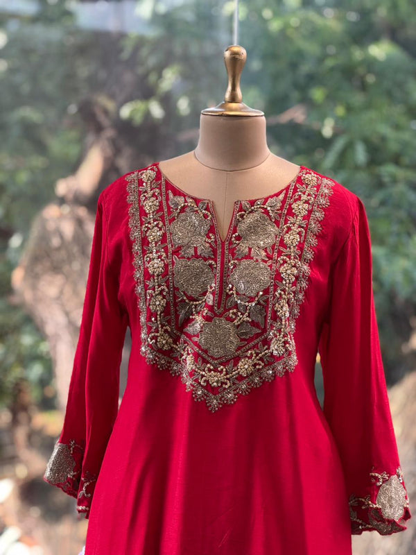 Red Skirt Set